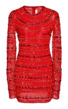 Naeem Khan Sequin Embellished Long Sleeve Mini Dress