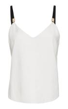 Brandon Maxwell Embroidered Branded Crepe Tank