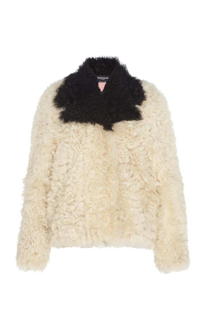Rochas Kalgan Shearling Contrast Coat