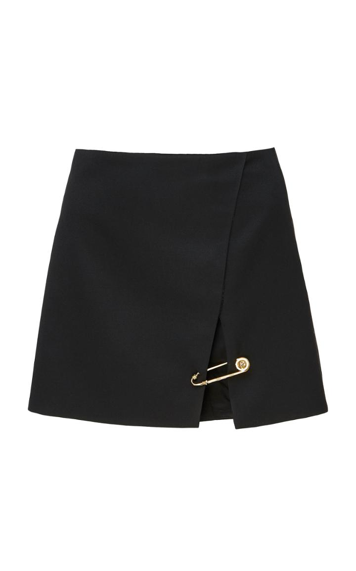 Versace Embellished Wool Mini Skirt