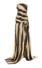 Oscar De La Renta Strapless Striped Satin Gown