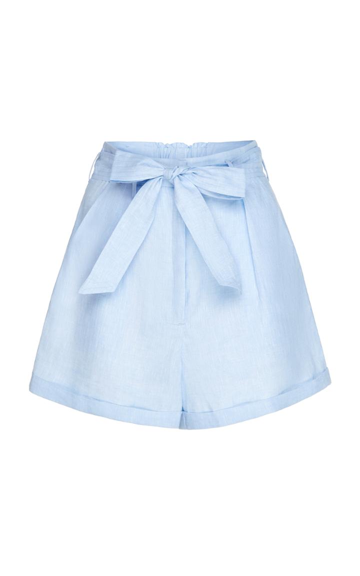 Loup Charmant Tellin Belted Linen Mini Shorts