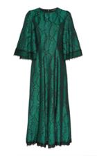 Andrew Gn Lace-trimmed Python Print Satin Dress
