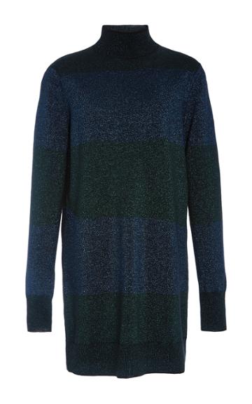 Adam Selman Glit-her Stripe Knit Dress