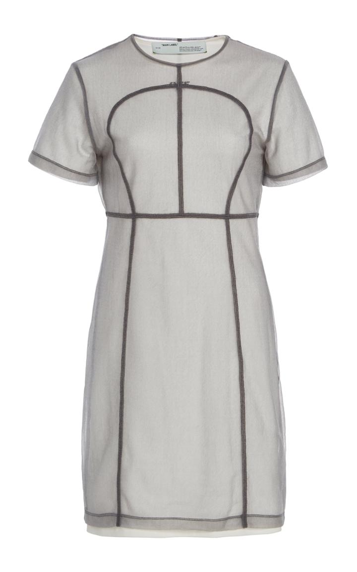 Off-white C/o Virgil Abloh Tulle-overlay Seamed Mini Dress