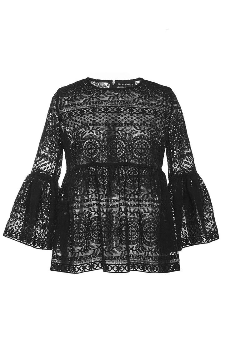 Kalmanovich Bell Sleeve Lace Top