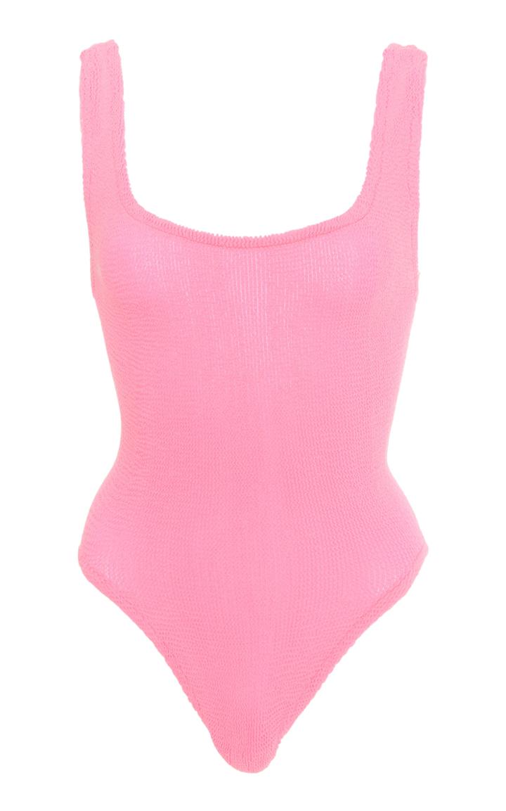 Hunza G Square-neck Textured One-piece Swimsuit