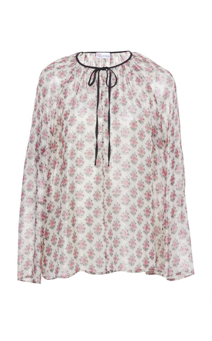 Red Valentino Neck Tie Blouse