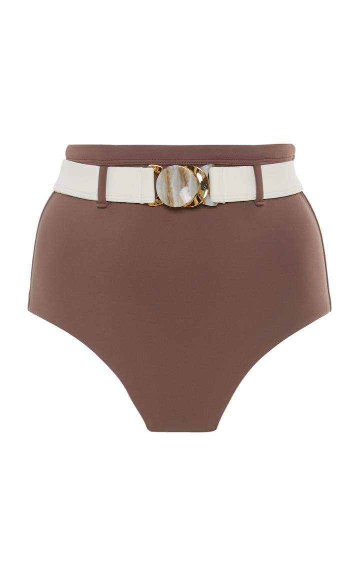 Palm Mesa Belted High-waisted Bikini Bottom