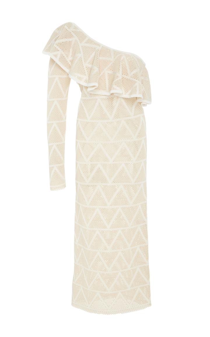 Pepa Pombo One Shoulder Textured Dress
