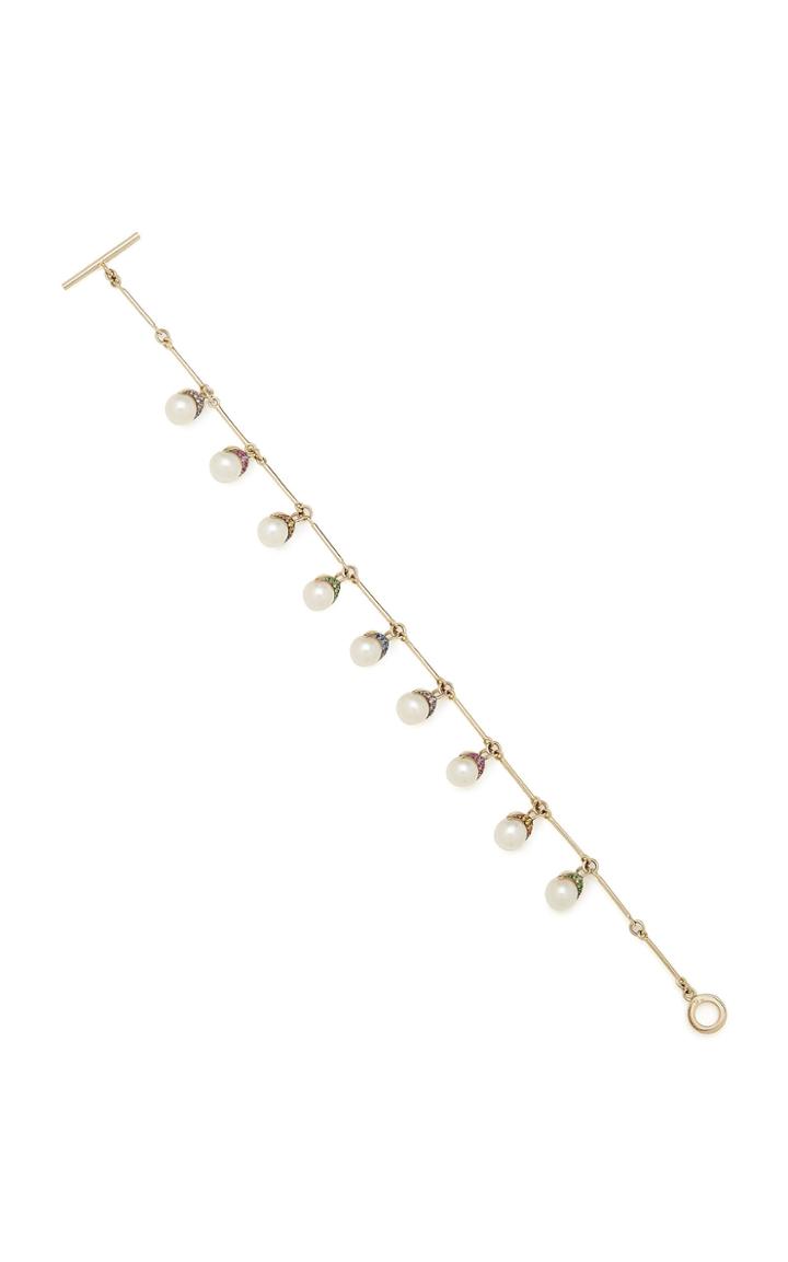 Noor Fares Rainbow Navratna Mala 18k Gold Multi-stone Bracelet