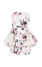 Moda Operandi Alexandre Vauthier Floral-printed Tiered Cotton Mini Dress Size: 34