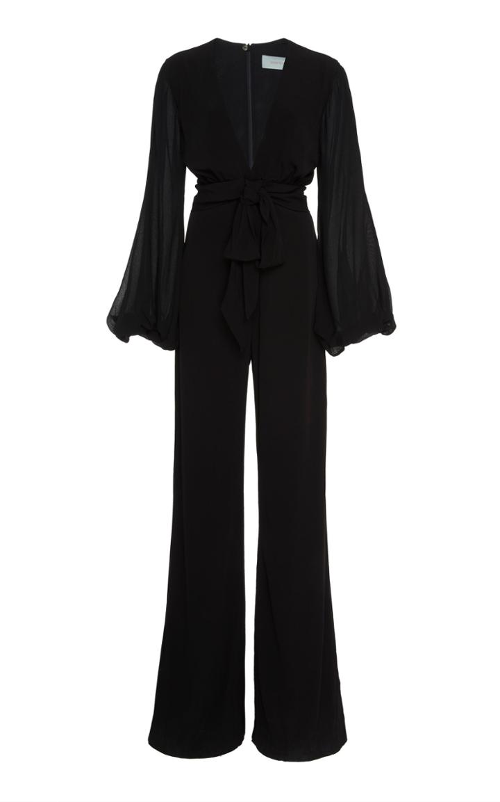 Silvia Tcherassi Tie-front Faith Crepe Jumpsuit