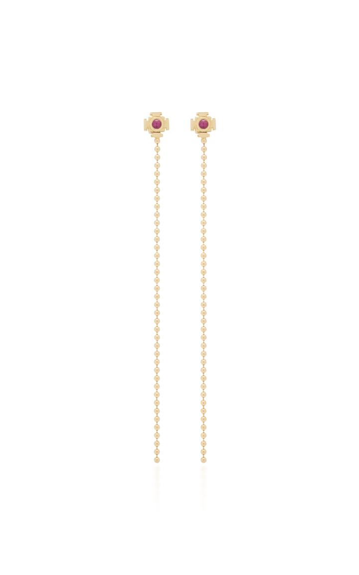 Ark 18k Gold Pink Sapphire Earrings