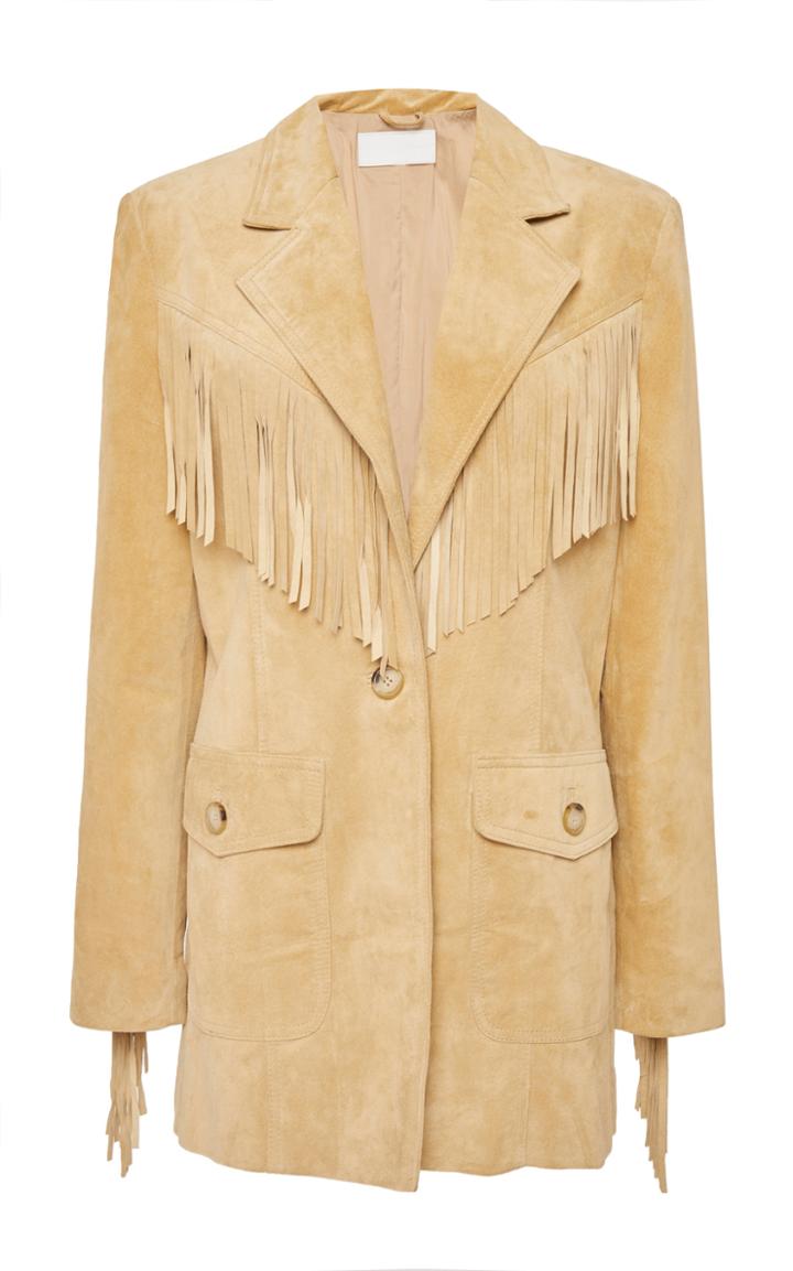 Re/done Fringe-detail Suede Jacket
