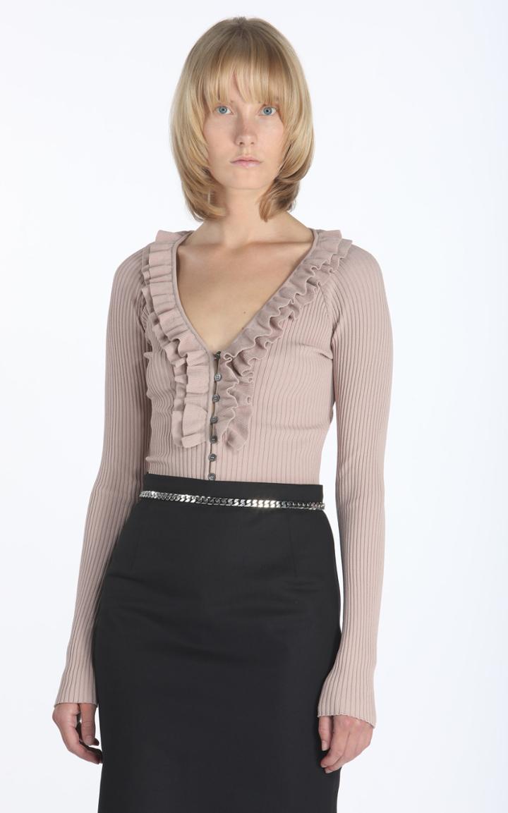 Moda Operandi N21 Ruffled Ribbed-knit Top