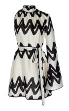Alexis Elina Asymmetric Two-tone Printed Satin Mini Dress Size: S