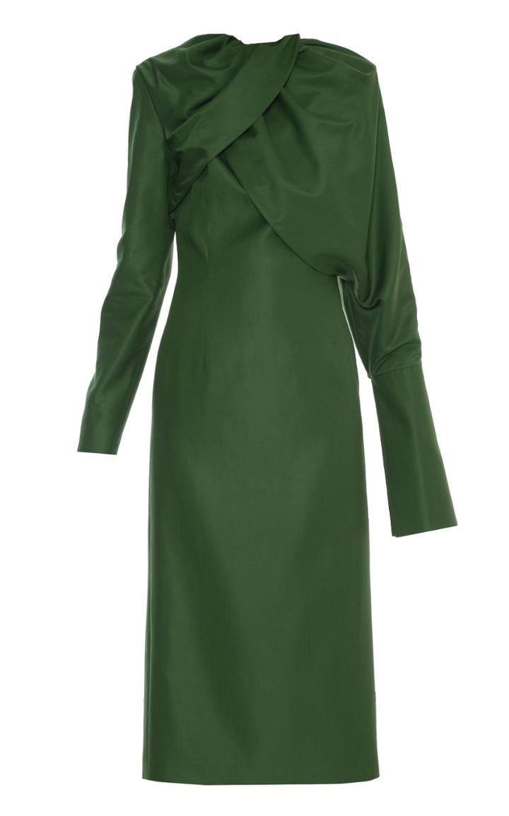 Aleksandre Akhalkatsishvili Draped Satin Midi Dress
