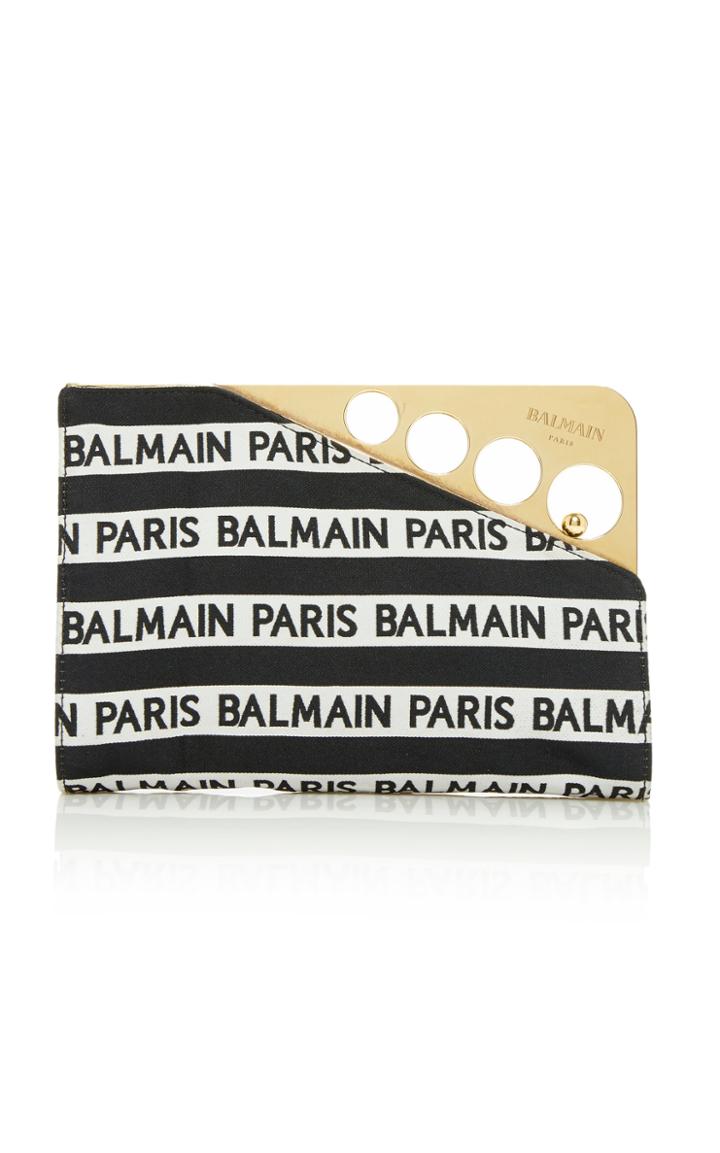Balmain Cerniere Clutch In Canvas
