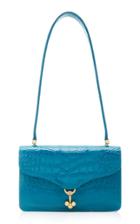 Edie Parker Ballbuster Croc Embossed Leather Bag