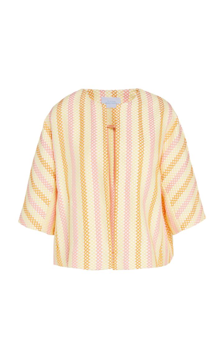 Luisa Beccaria Jacquard Cotton Blend Embroidered Jacket