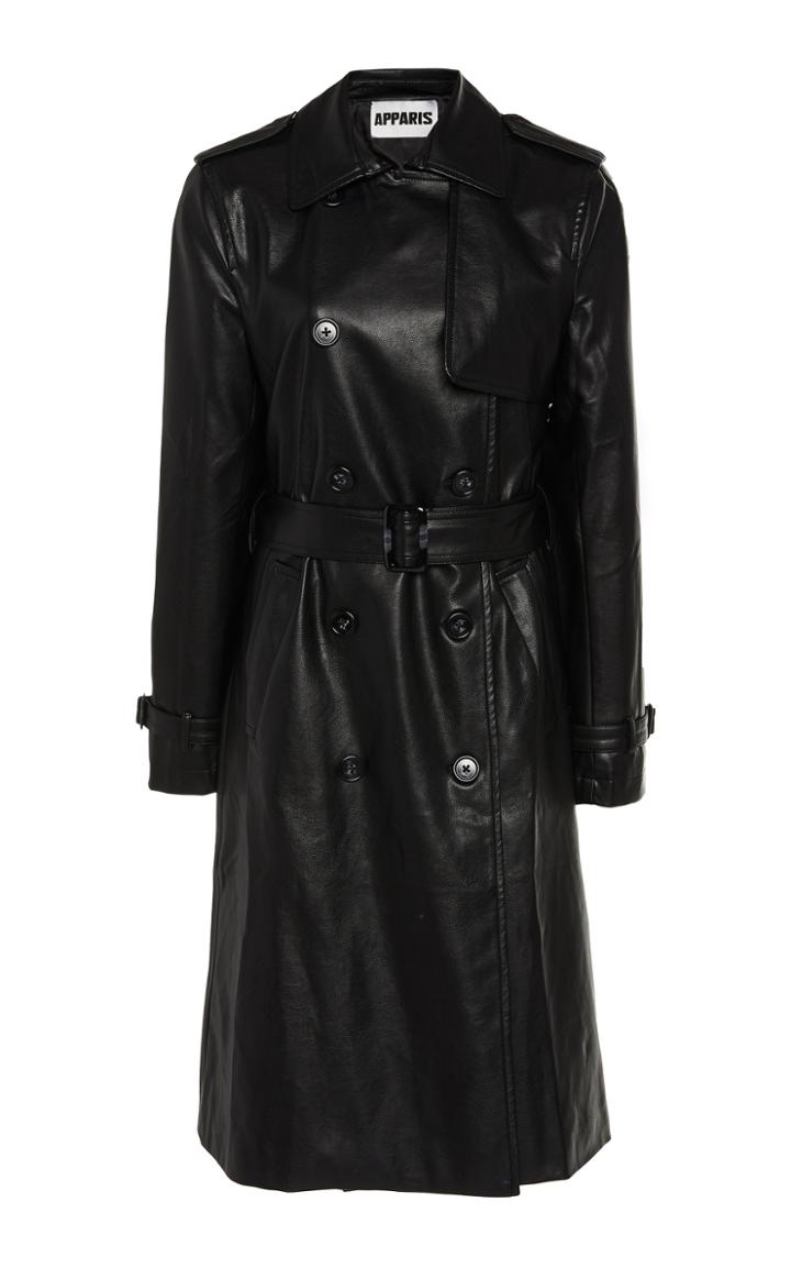 Apparis Lucia Vegan Leather Long Lined Coat