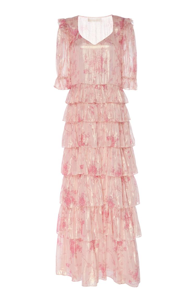Loveshackfancy Roy Ruffled Lurex Dress