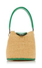 Danse Lente Josh Extra-small Leather-trimmed Raffia Bag
