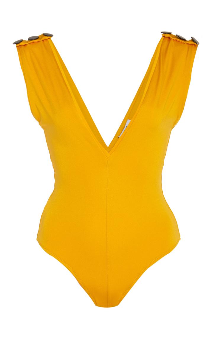 Oye Swimwear Gaia Button Shoulder Swimsuit