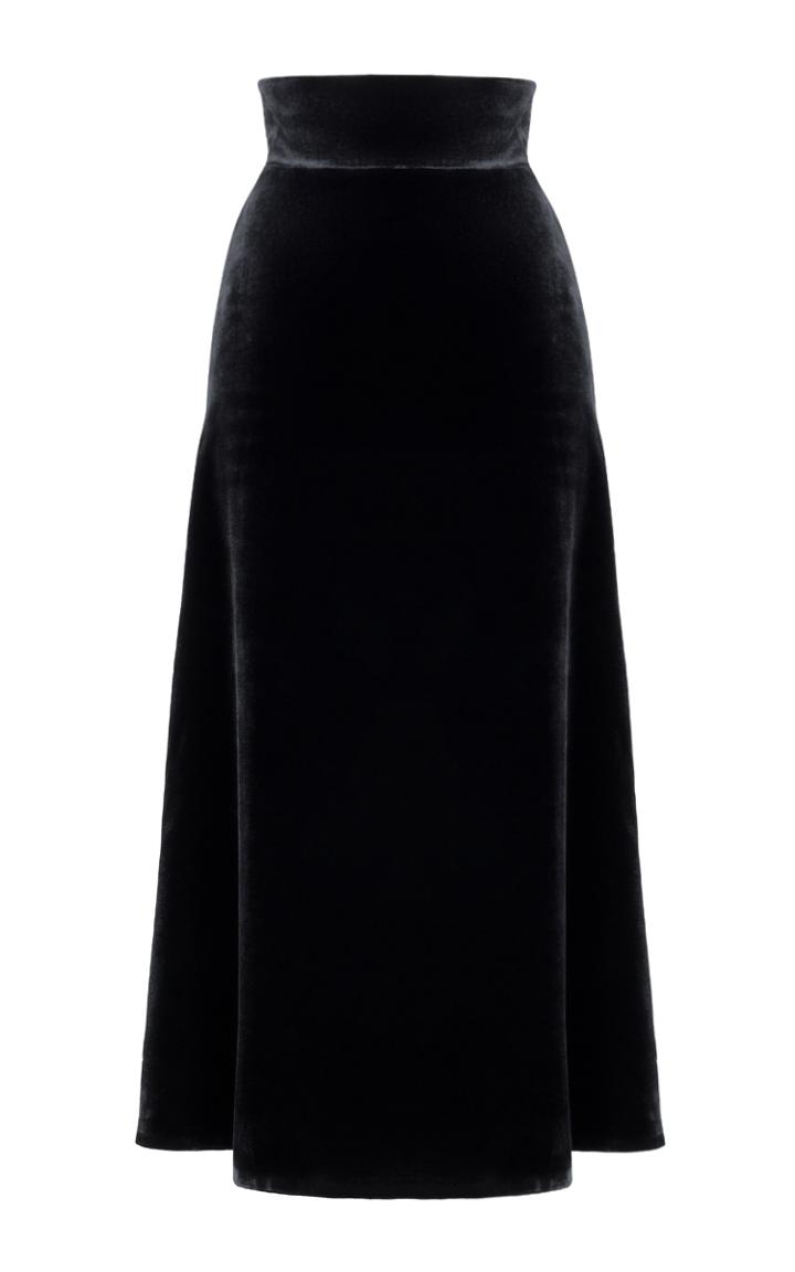 Rasario Velvet Midi Skirt