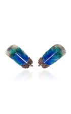 Luz Camino Exclusive Blue Feather Earrings