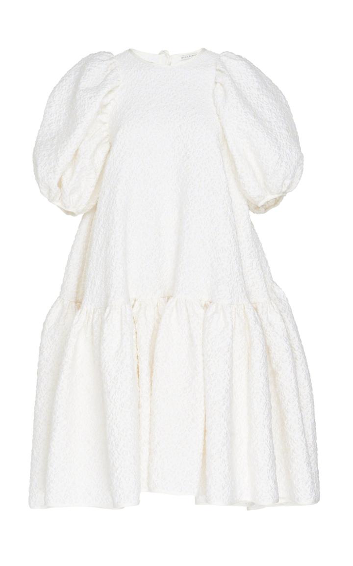 Cecilie Bahnsen Alexa Textured Crepe Puff Sleeve Dress