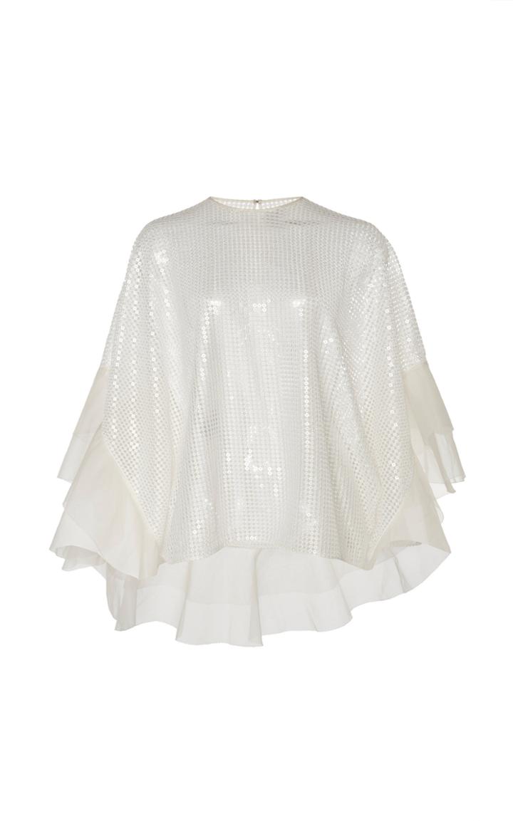 Huishan Zhang Wren Sequin Organza Top