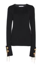 Oscar De La Renta Embellished Wool-blend Sweater Size: Xs