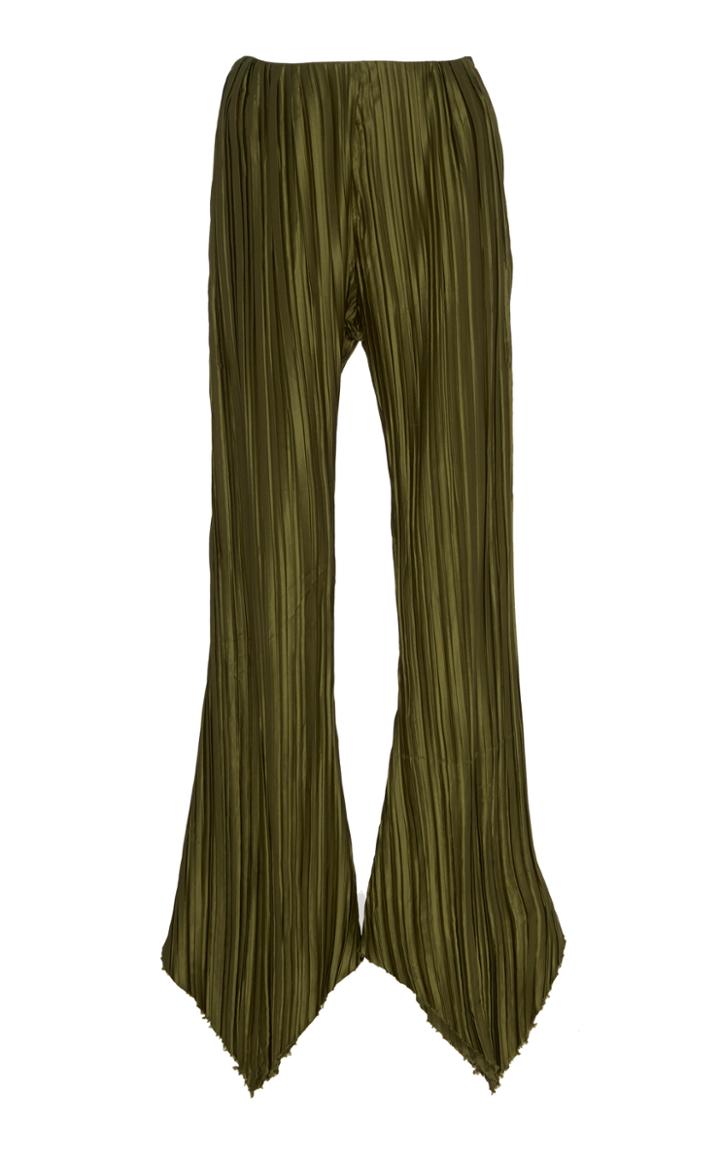 Cult Gaia Keira Pliss-satin Wide-leg Pants