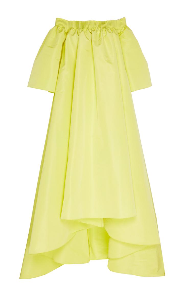 Moda Operandi Adam Lippes Gunpleat Silk Faille Off-the-shoulder Gown Size: 2