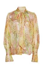 Dundas Tie-detailed Printed Silk-blend Lurex Blouse