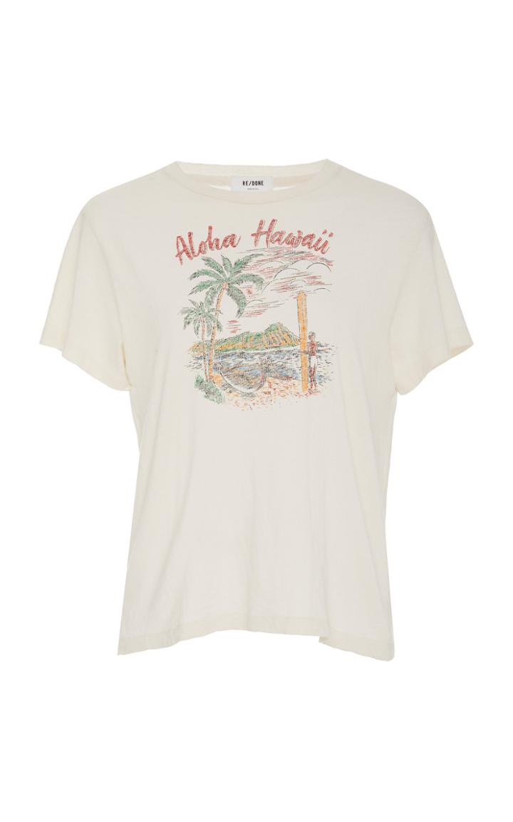 Re/done Printed Cotton-jersey T-shirt Size: M