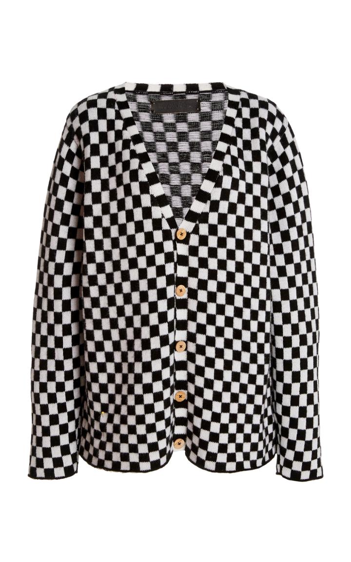 Moda Operandi The Elder Statesman Checker Cashmere Cardigan