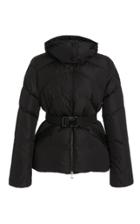 Moncler Aloes Belted Short Down Hooded Puffer Coat