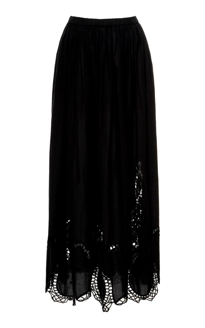 Rhode Owen Eyelet Cotton Maxi Skirt