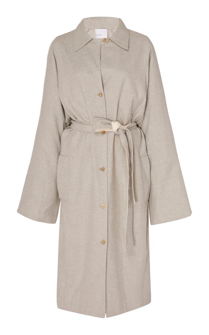 Rosetta Getty Belted Cotton-cashmere Blend Duster Coat
