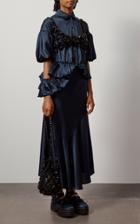 Moda Operandi Simone Rocha Frill Silk-satin Peplum Blouse