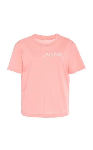 Mm6 Embroidered Mm6 Cotton Logo Tee