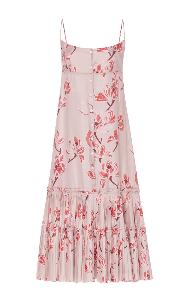 Brock Collection Dahlia Oleander Silk Twill Dress