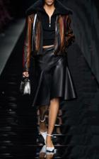Moda Operandi Versace Flared Leather Skirt