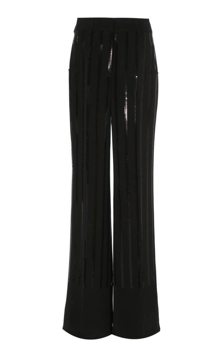Akris Sequined-embellished Silk-georgette Wide-leg Pants