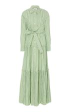 Alexis Exclusive Marny Striped Cotton-blend Poplin Maxi Dress