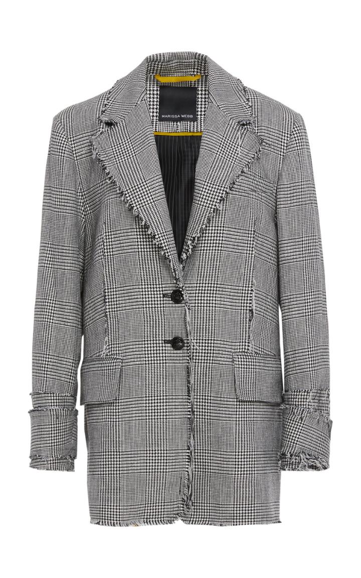 Marissa Webb Paloma Linen Houndstooth Blazer