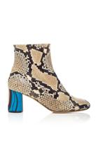 Rochas Python Contrast Heel Bootie